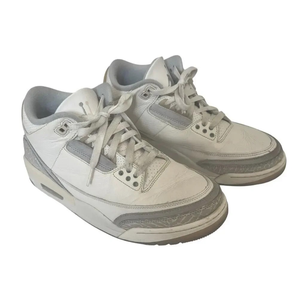 NIKE AIR JORDAN 3 Retro Craft Shoes Ivory/Grey Mist-Cream LIMITED EDITION 8.5
